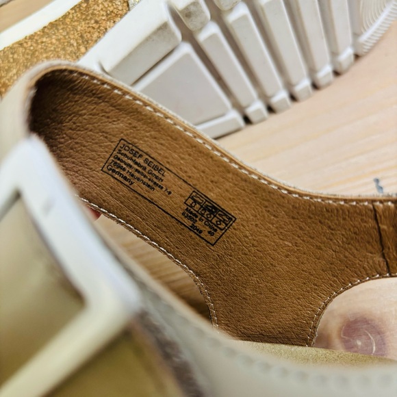 Josef Seibel Women's Quinn02 Leather Buckle Detail Wedge Sandals Size 40 or 9 - Picture 10 of 10